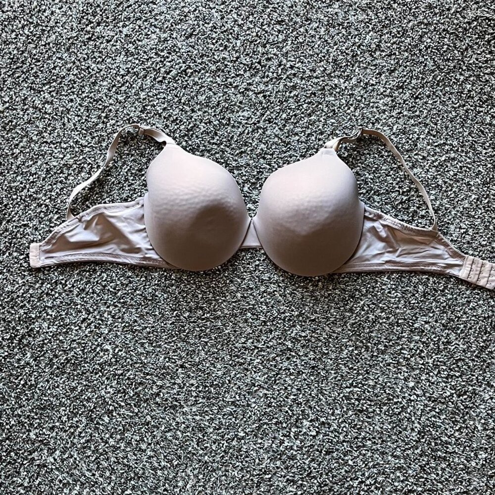 Warners Beige Pink Push Up Bra 40D Supportive Feminine Classy Dainty Adjustable - Picture 1 of 6